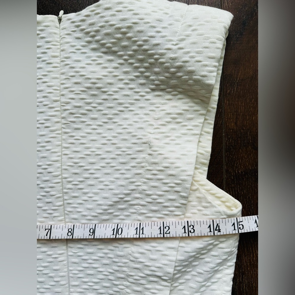 Chic Textured White Mini Dress - Picture 7 of 13